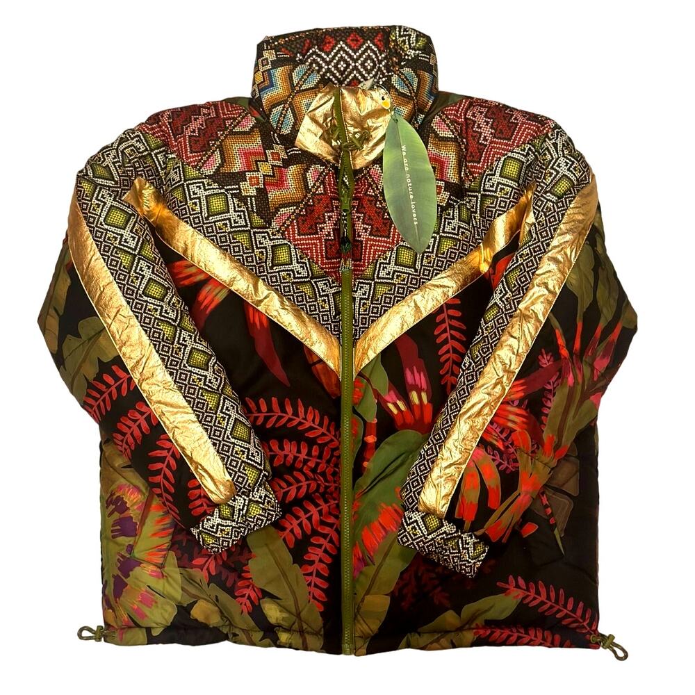 Farm Rio Tropical Rauti Reversible Metallic Puffer NWT